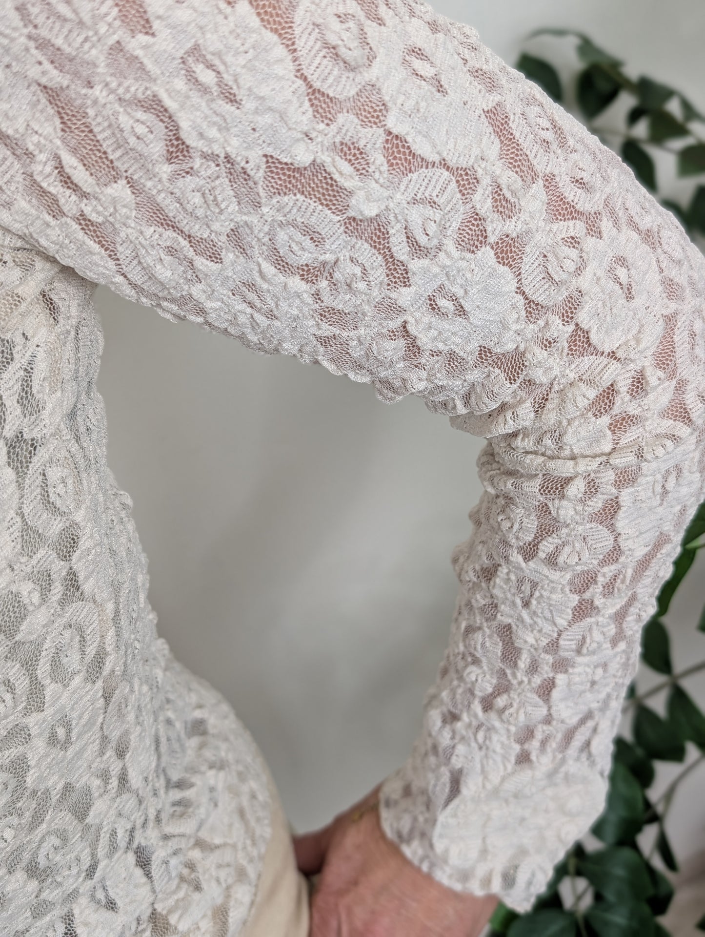 Rosy kanten top - Creme