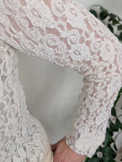 Rosy kanten top - Creme