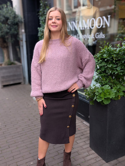 Rok gouden knopen Mandy - Bruin
