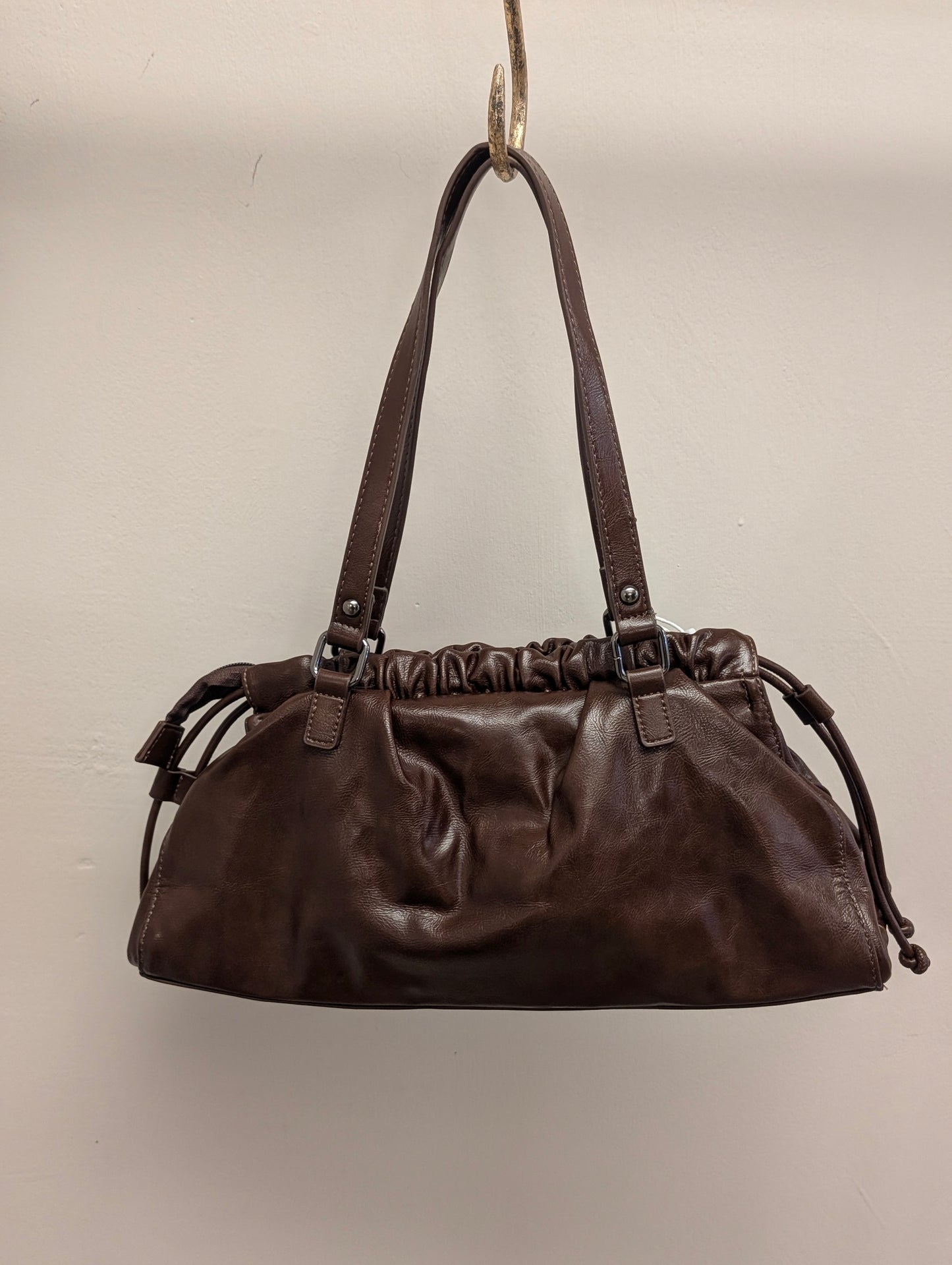 Romy Ruched Bag - Brown