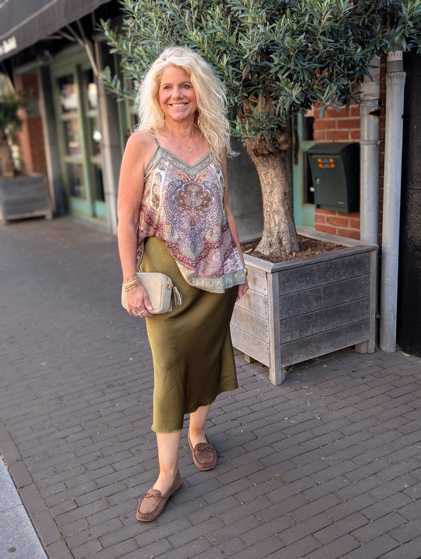 Silk look rok Meggy - Pistache