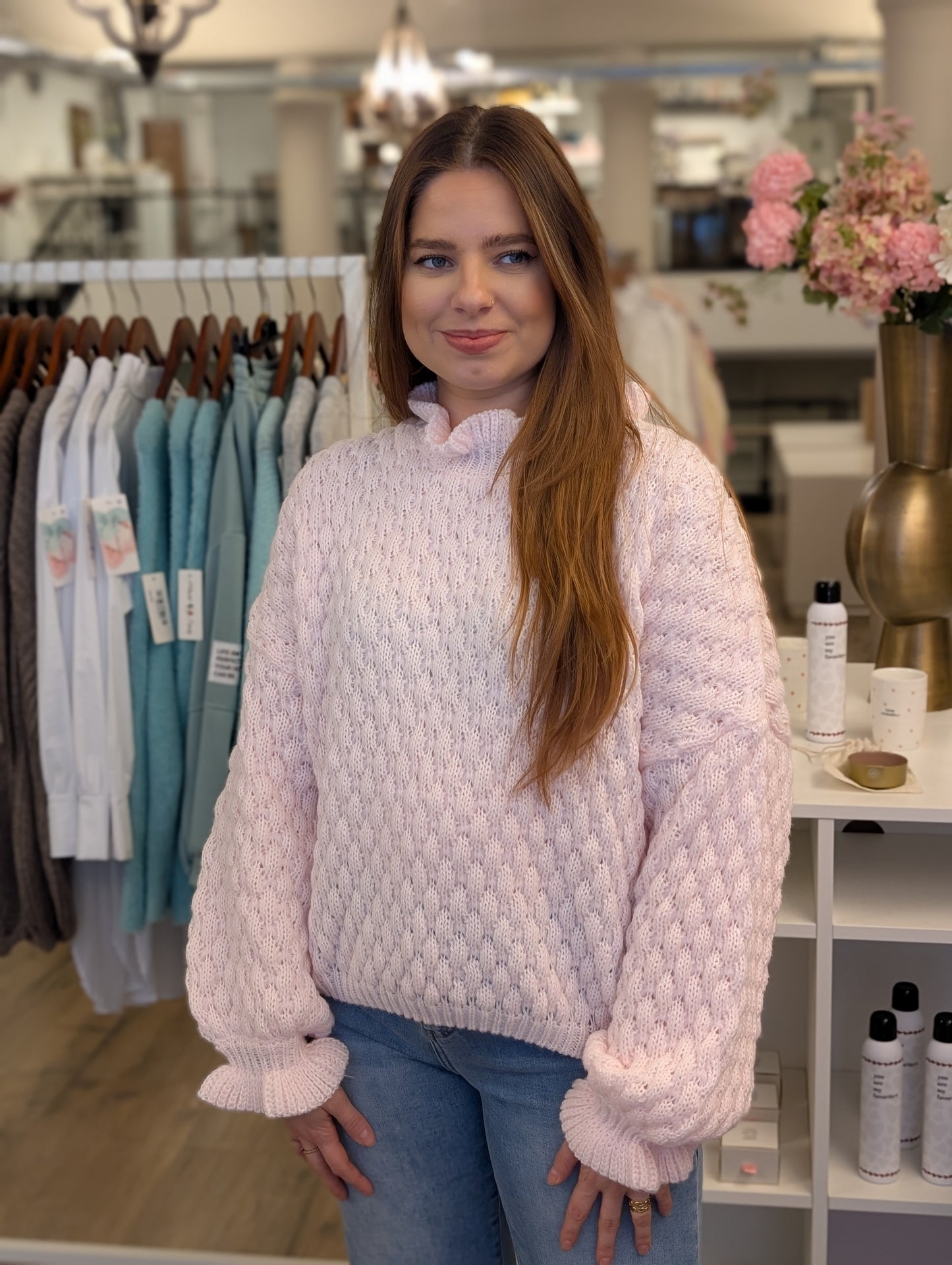 Cloudette gebreide ruffle - Licht roze