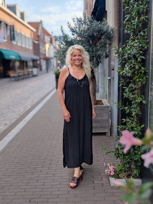 Jody viscose jurk - Zwart