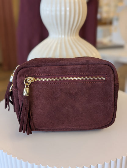 Tas met gouden rits en kwastje - Bordeaux rood