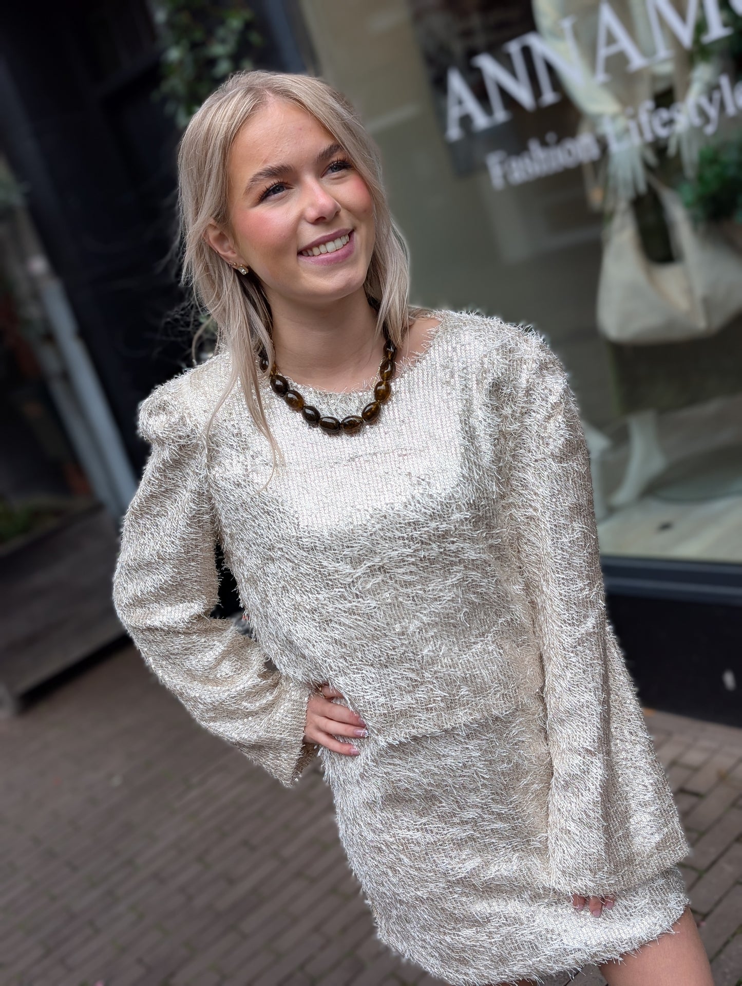 Dewi glitter top - Champagne