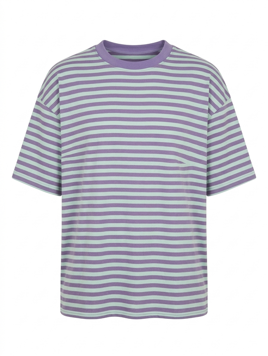 Gestreept shirt Isa - Aqua/Paars