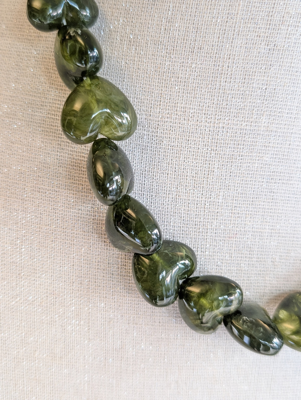 hartjes kralen ketting - Groen
