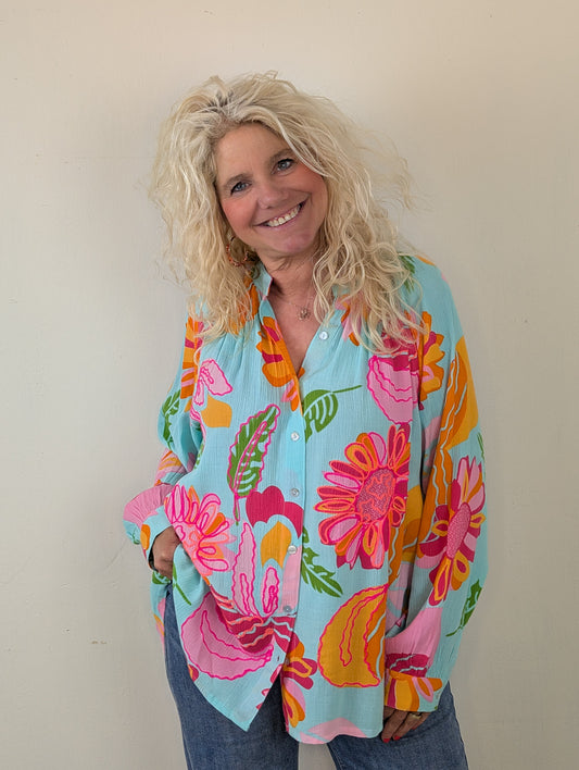 Tiffany boho blouse - Mint groen