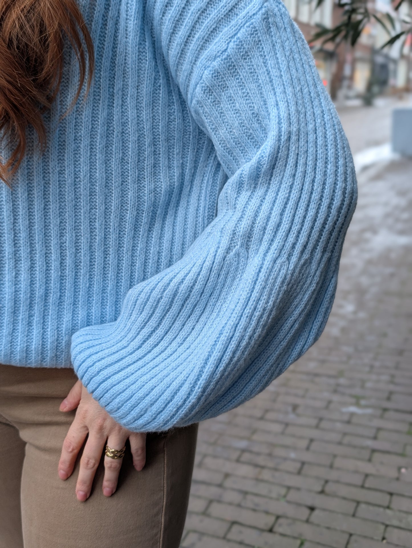 Trui Eefje ballonmouw - Lichtblauw