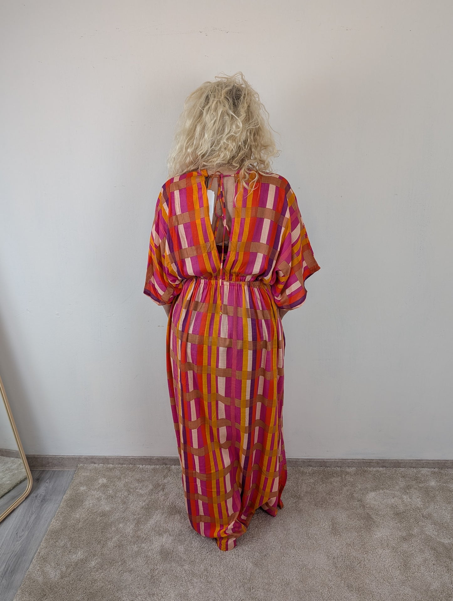 Thara boho dress - Roze/ orange