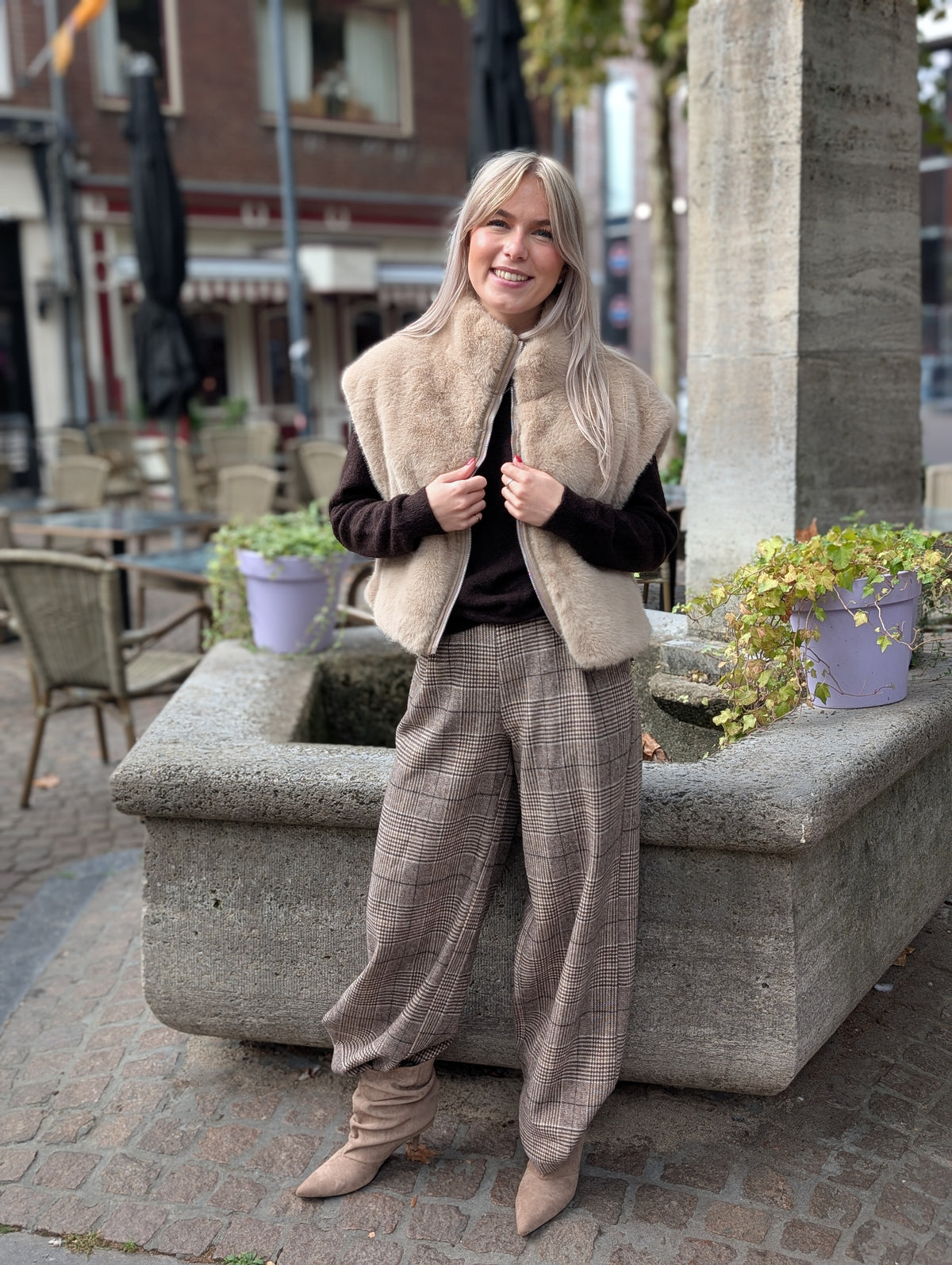 Vera twee kanten te dragen bodywarmer - Beige