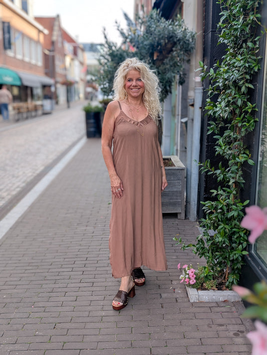 Jody viscose jurk - Caramel