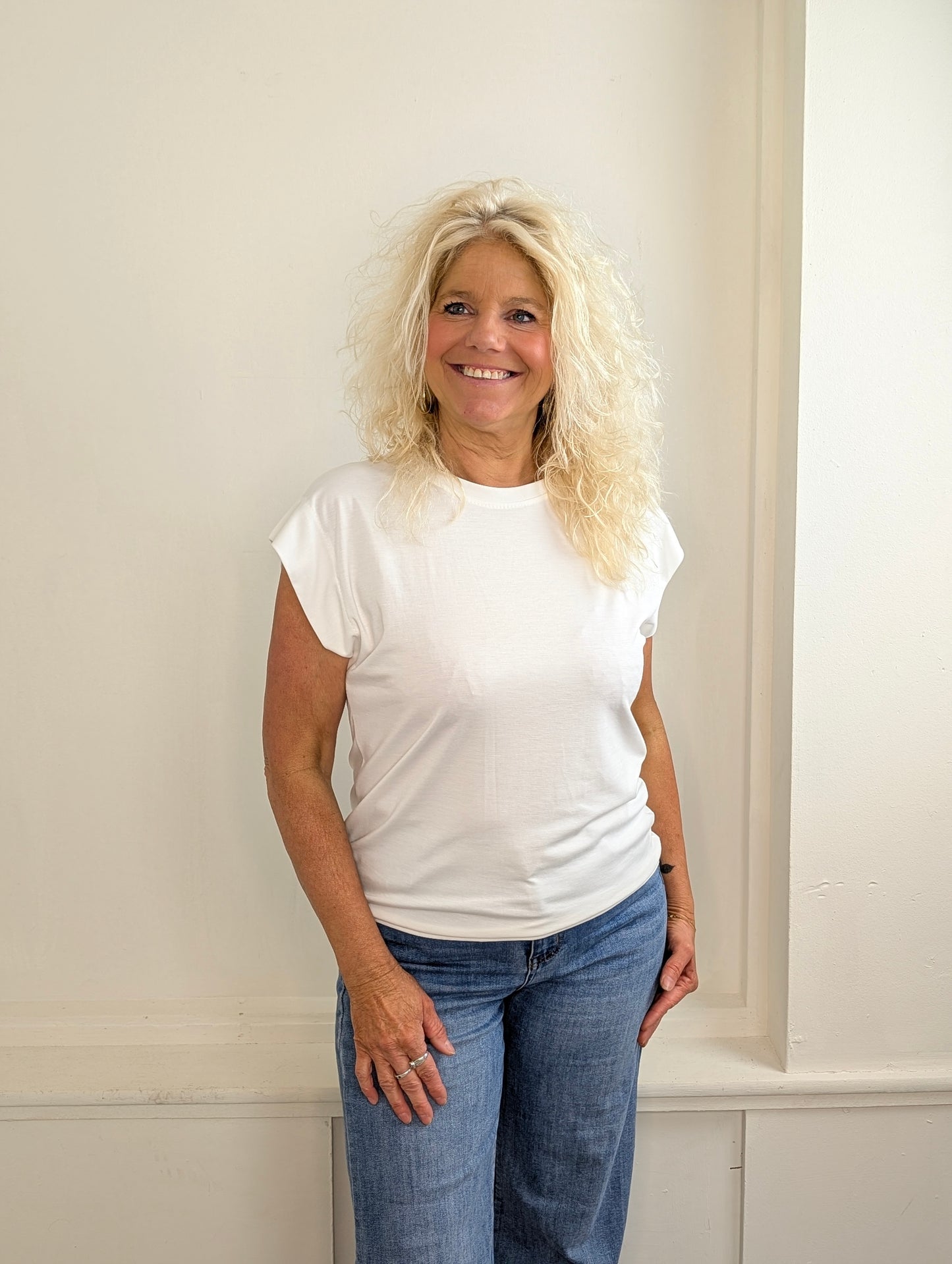 Cap sleeve top - Wit