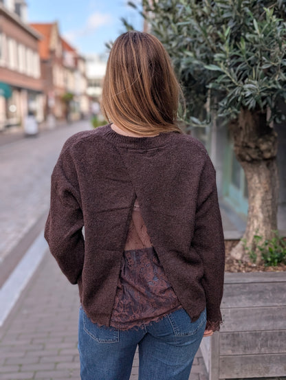 Lace trui Indi - Bruin