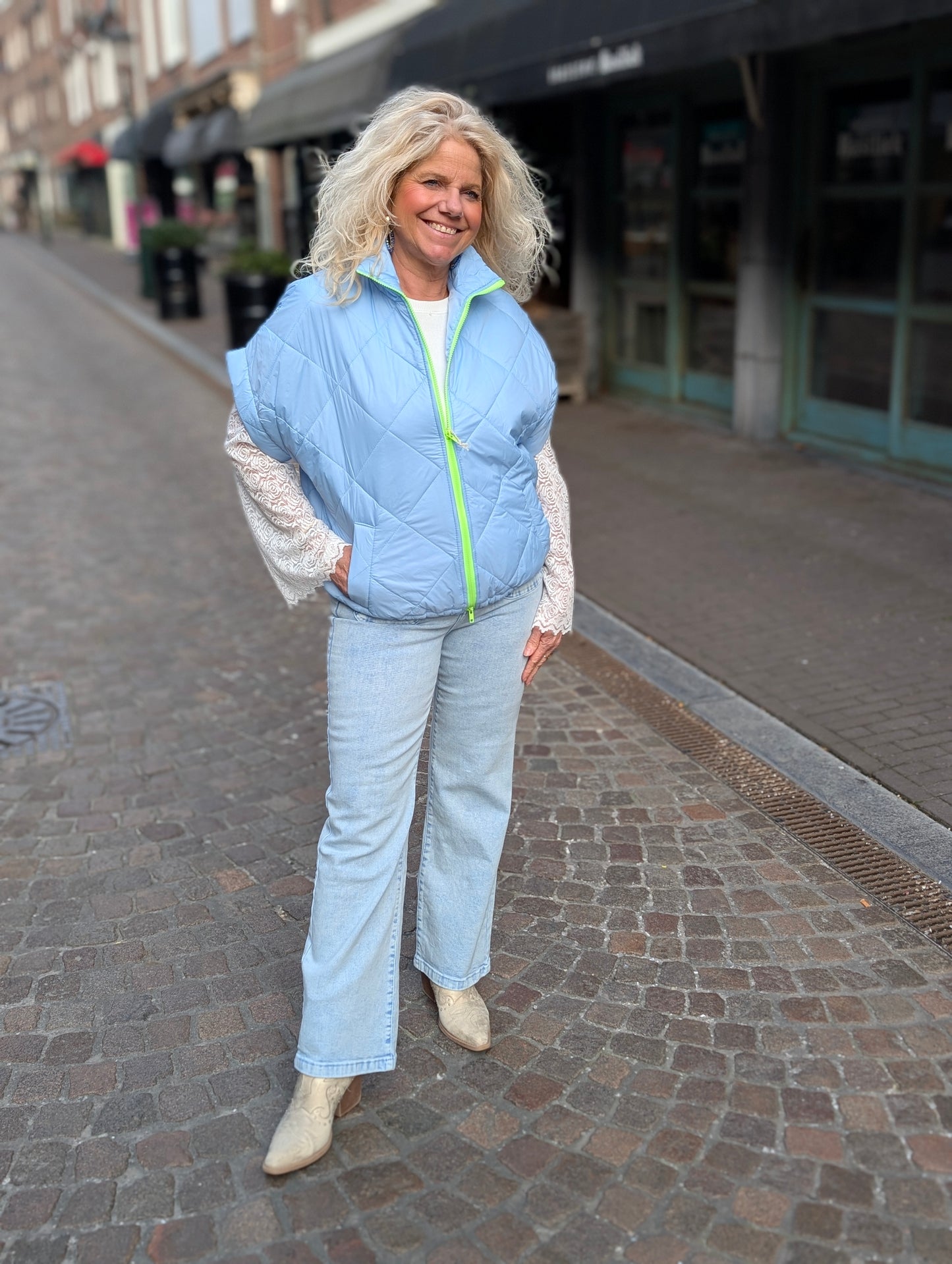 Bodywarmer doorgestikt Wendy - Blauw