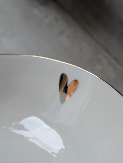 Zusss diep bord hartje wit/goud