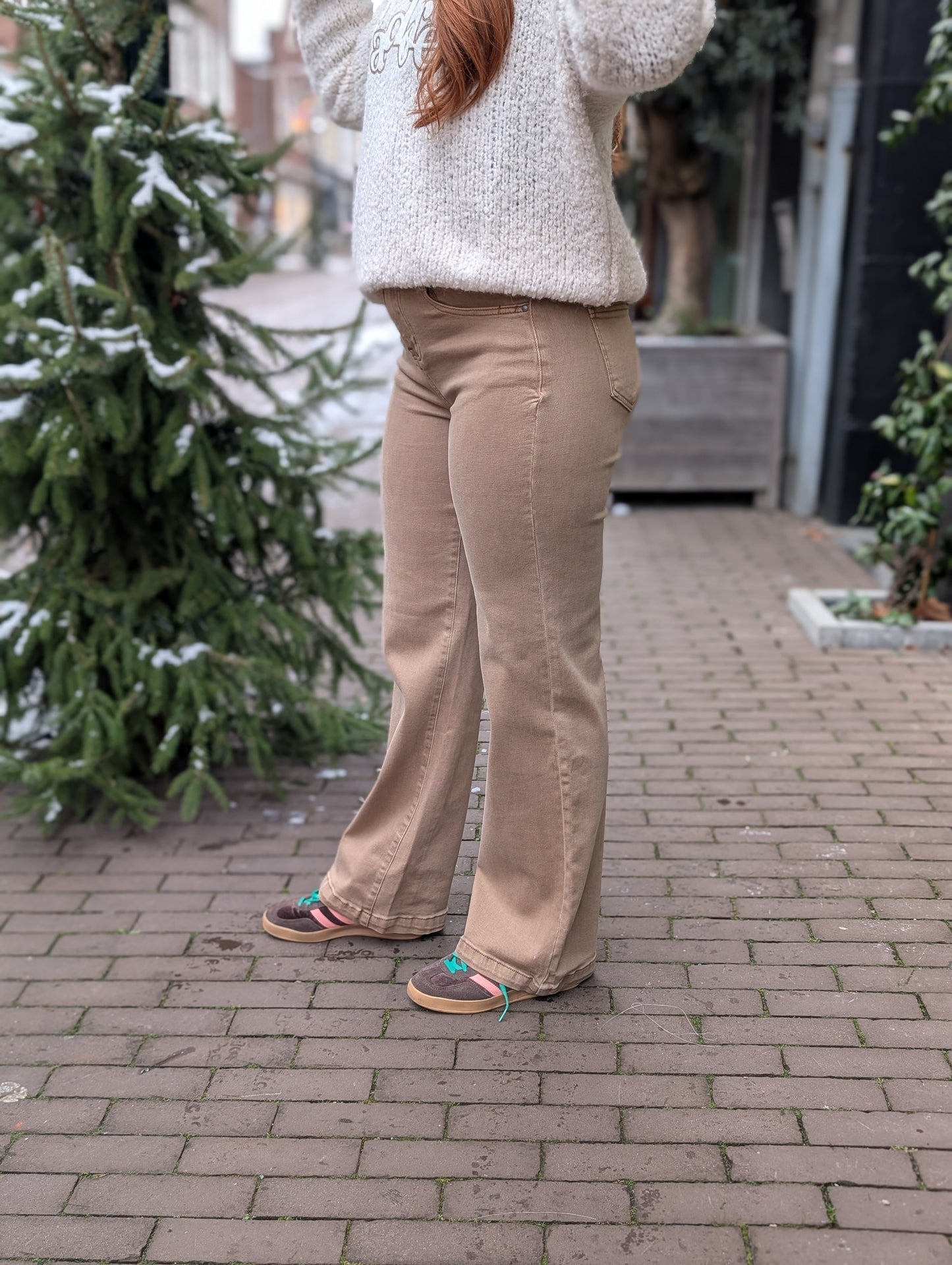 Wide Leg denim Amelia - Mocca