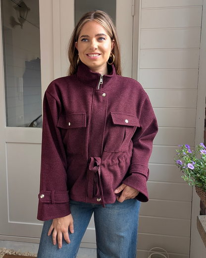 Utility Waist Jacket - Bordeaux