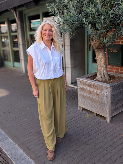 Pallazo broek Yvet - Pistache
