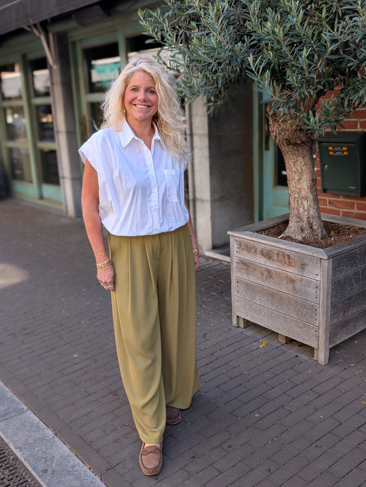 Pallazo broek Yvet - Pistache
