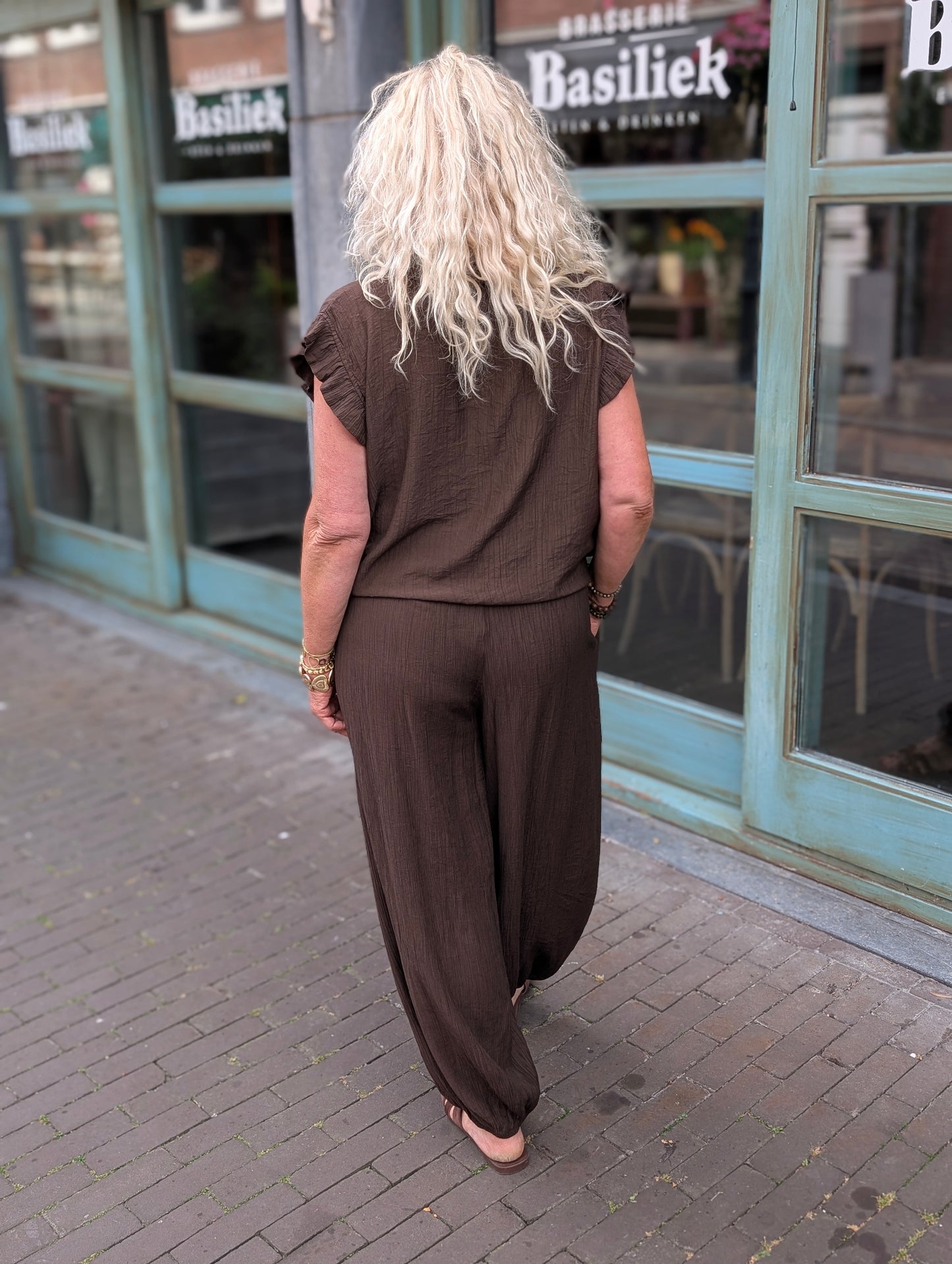 Set Meggy top+broek - Bruin