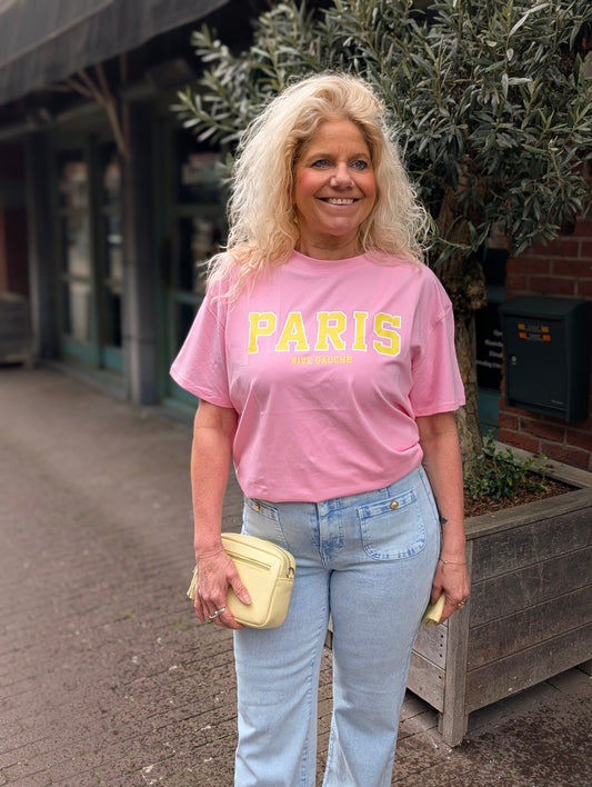 Paris shirt - Roze/Geel