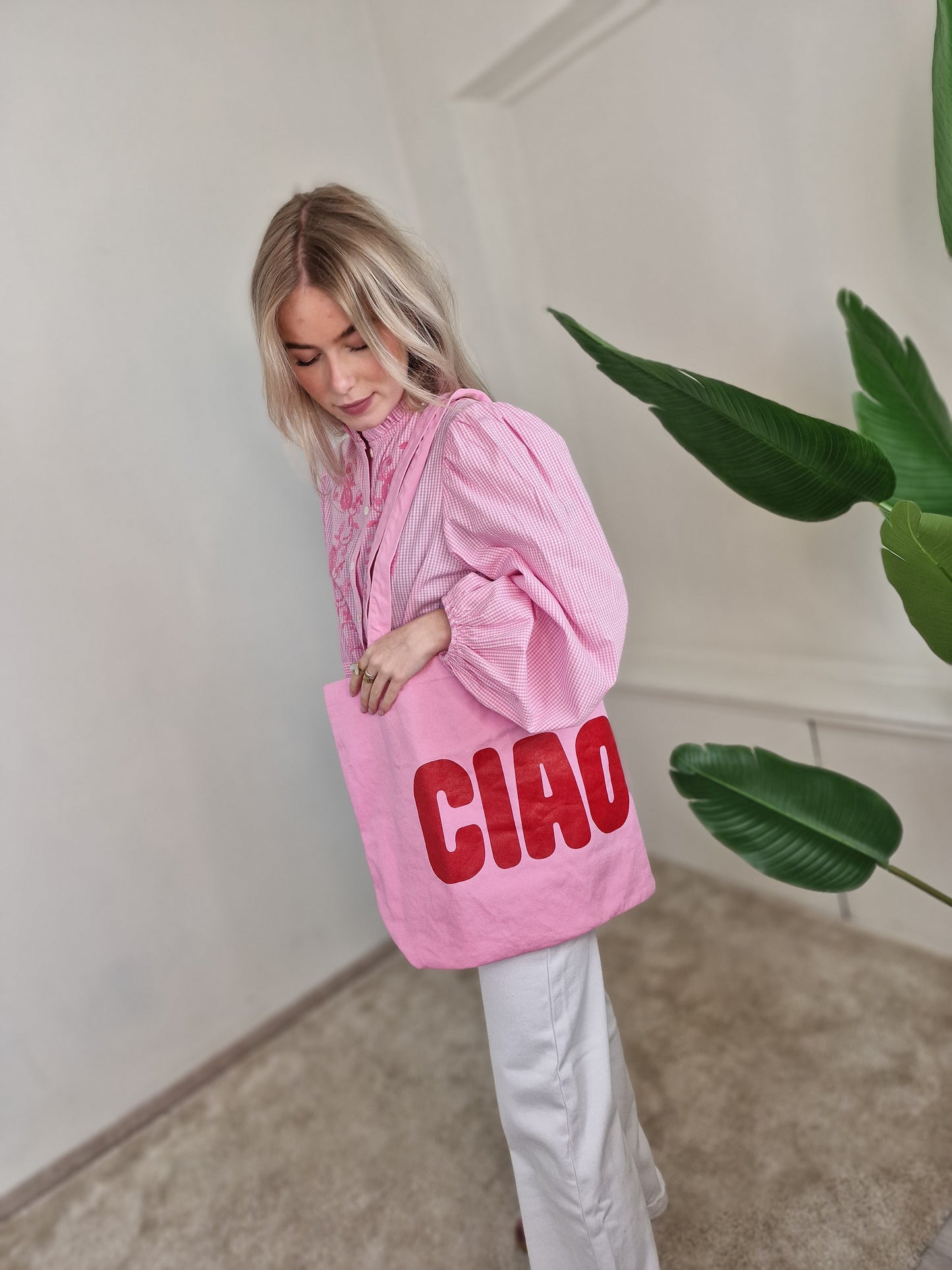 CIAO stoffen tas - Roze/ rood