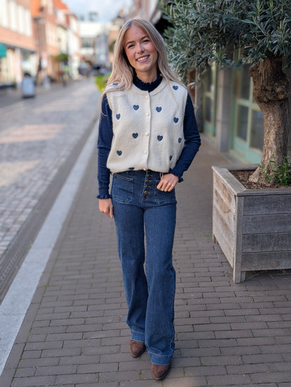 Folyrose broek Nina - Mid blauw
