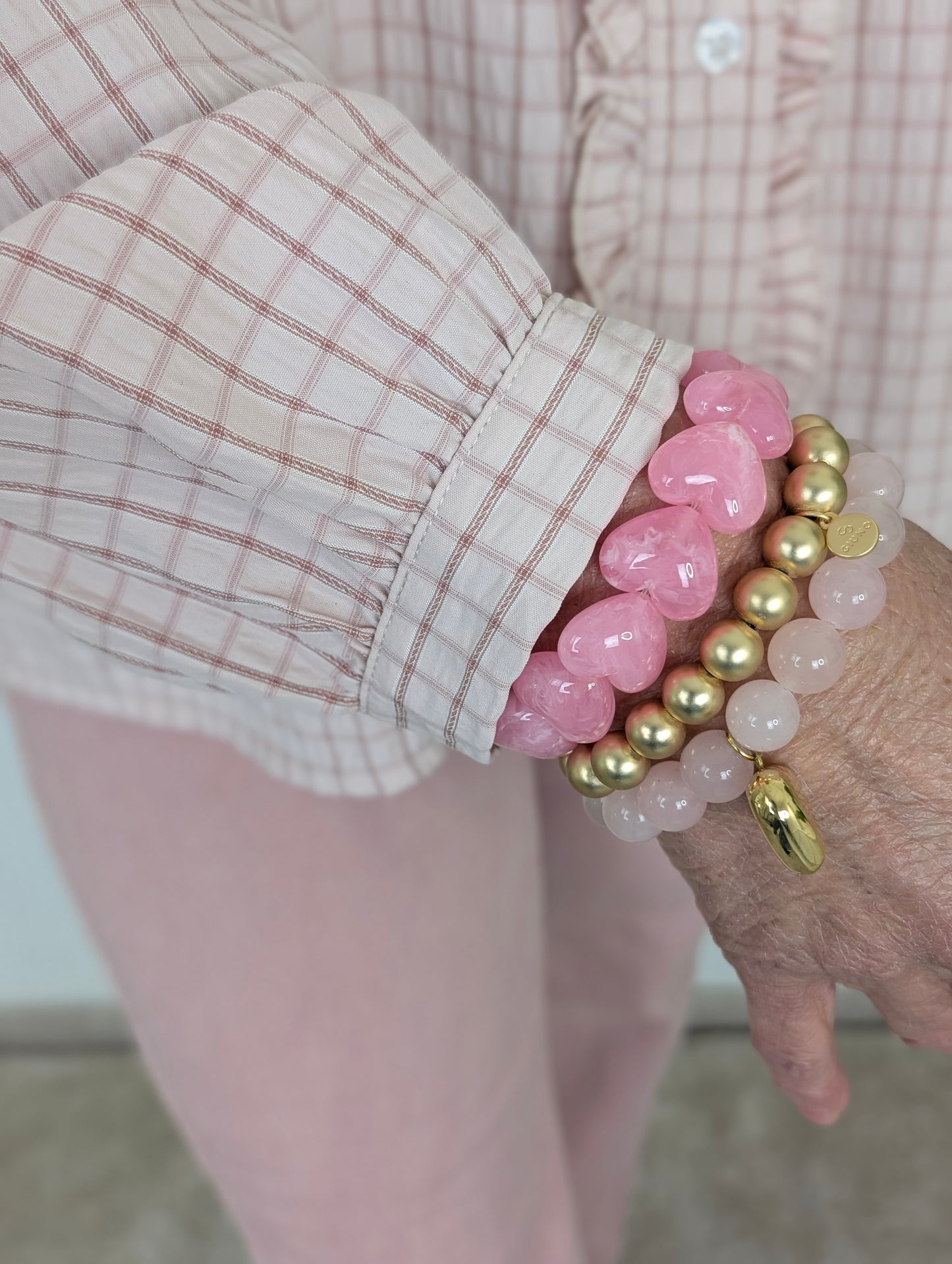 Diene ruiten blouse - Roze