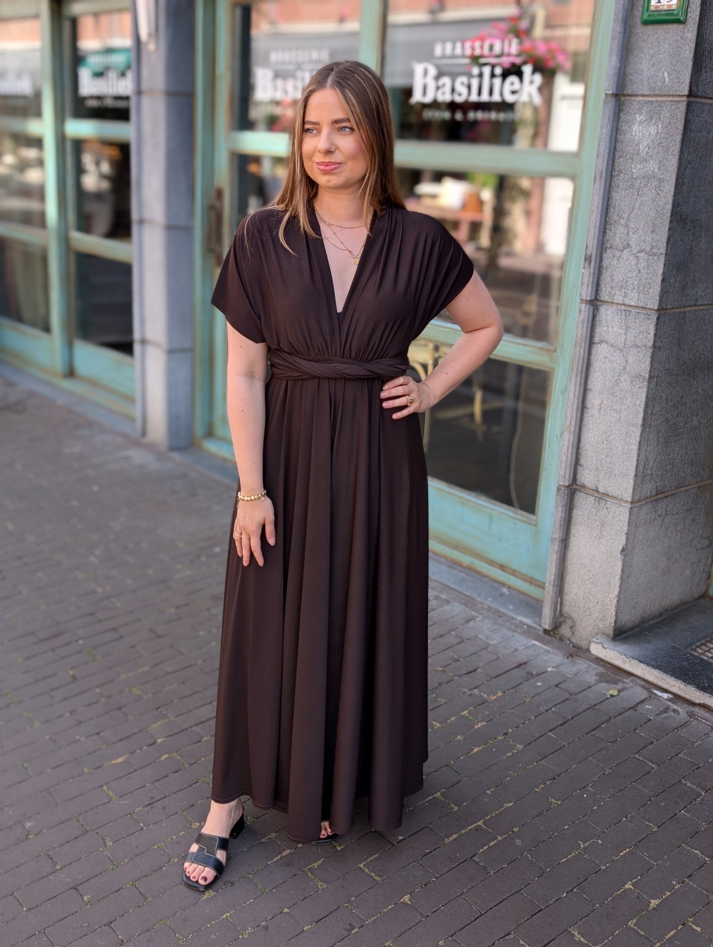 Lay wrap dress - Bruin