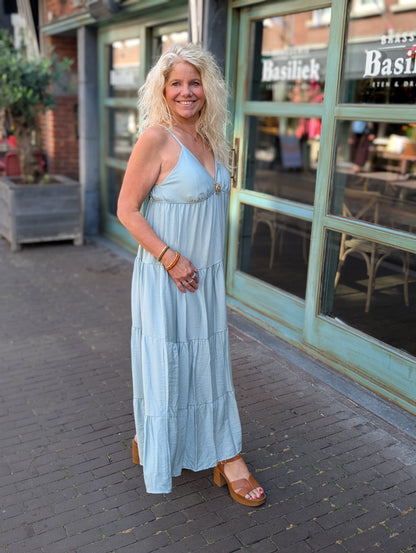 Bailey jurk met broche - Mint groen