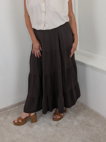 Katoenen Boho rok Klym - Bruin