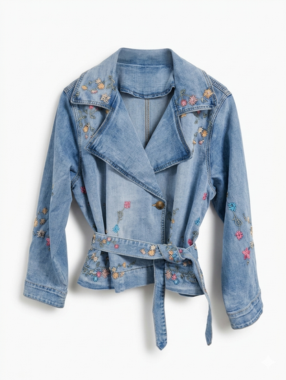 Flower denim jacket - Jeans