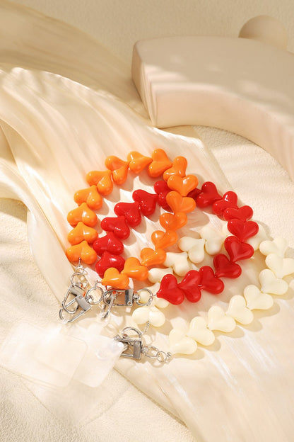 Hartjes sleutel/ telefoon/ tas hanger - Orange