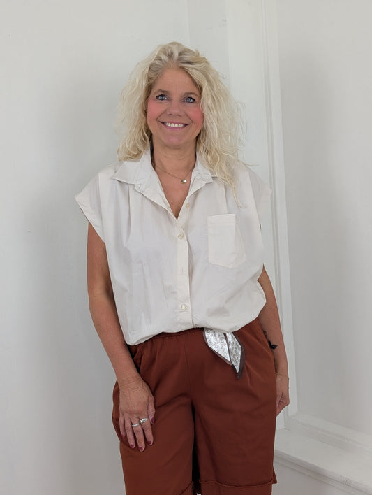 Katoenen blouse Veerle - Beige