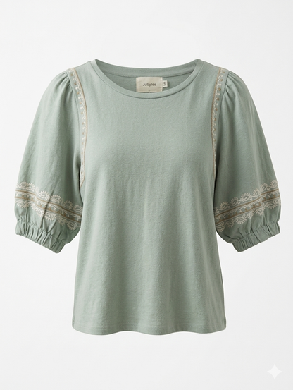 Tess Boho Tee - Mintgroen