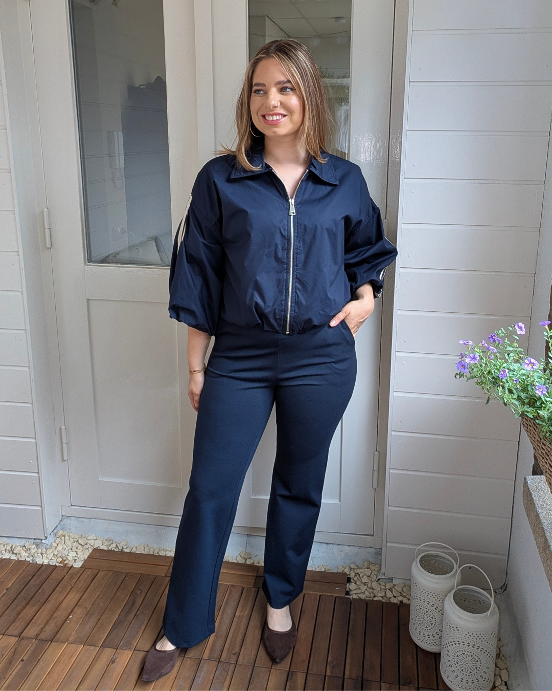 Wide leg pantalon Isabel - Donkerblauw