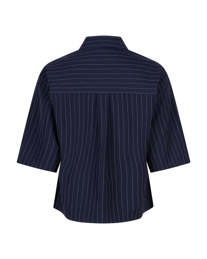 Red Button Nora blouse Pinstripe - darkblue