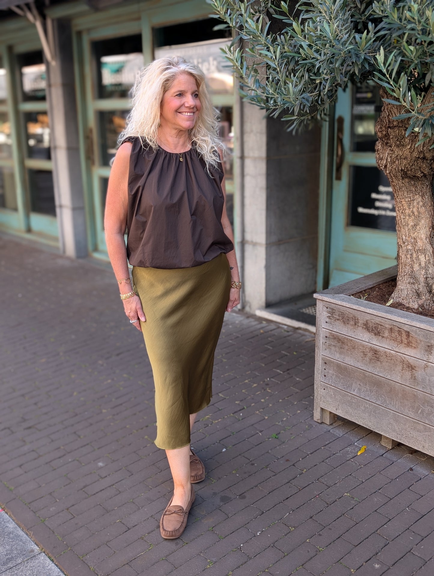 Blouse ballon top Emmy - Bruin