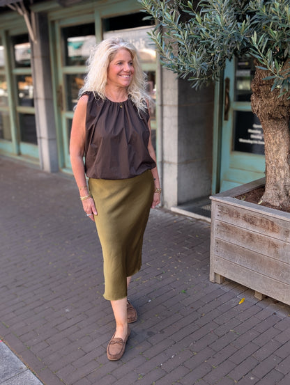 Blouse ballon top Emmy - Bruin