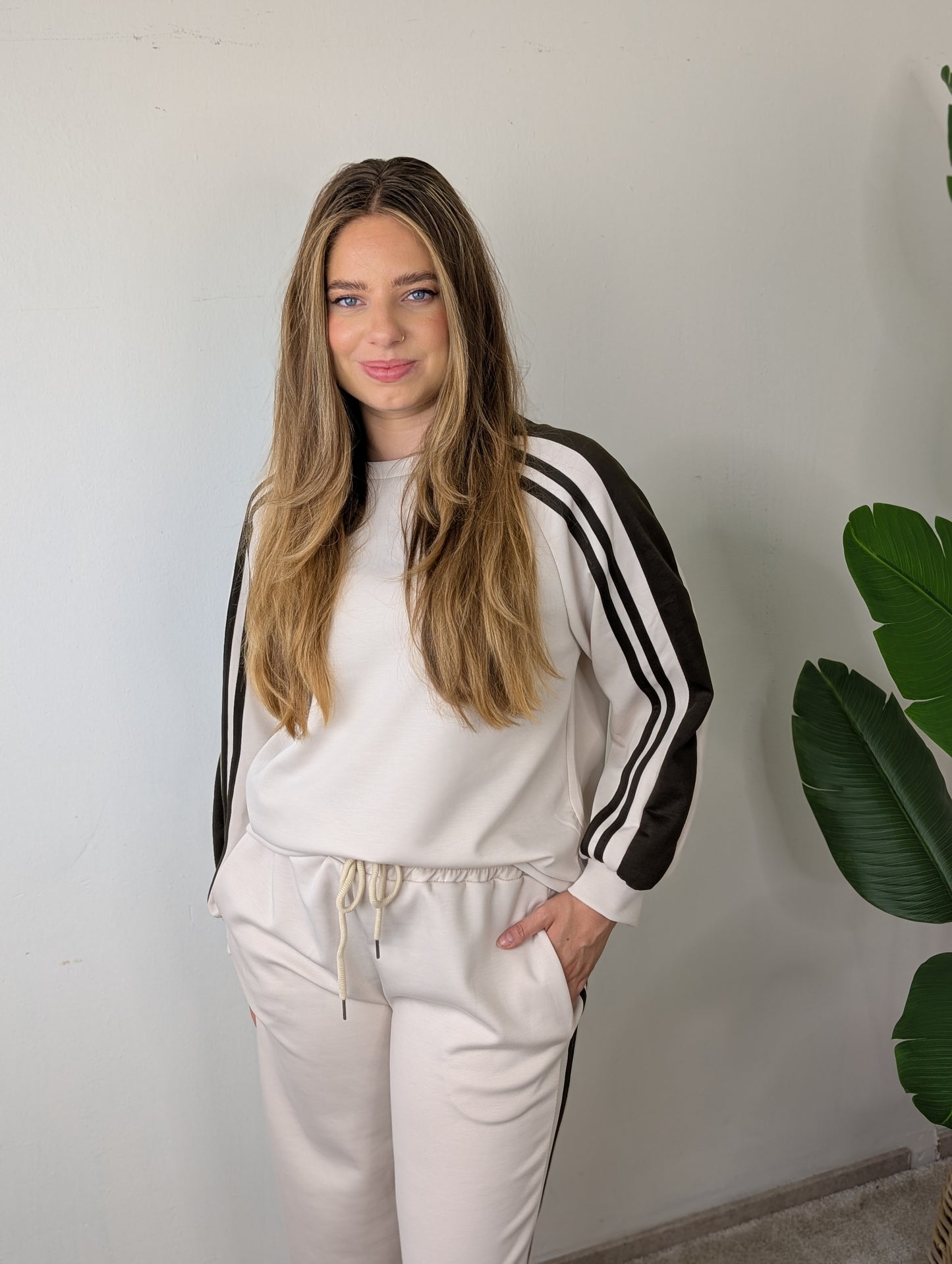 Sporty Chic Comfy set - Beige / bruin