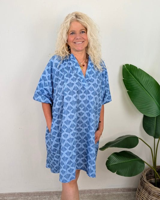 Tuniekjurk met Pofmouwen Azure - Blauw