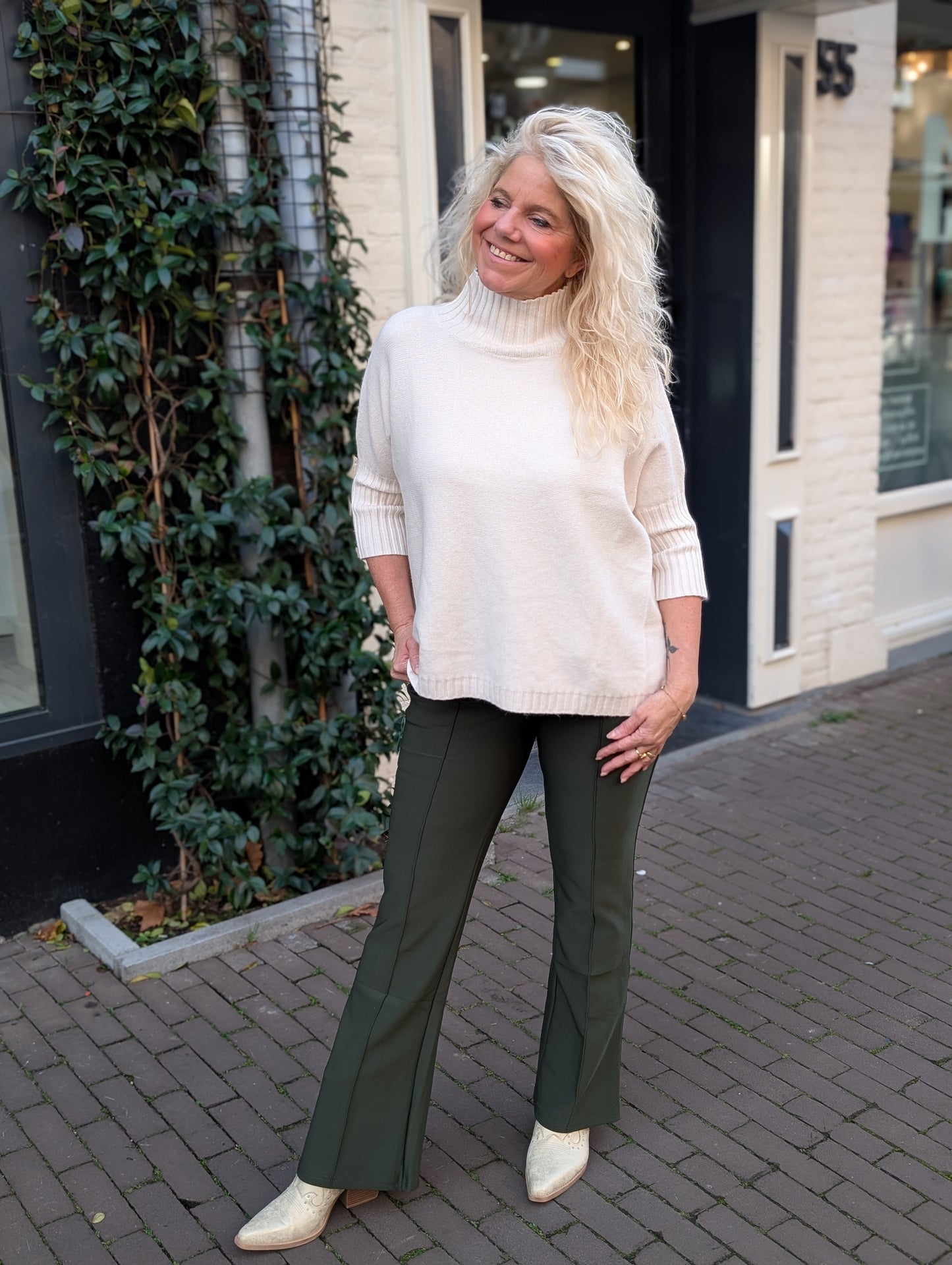 Fanny flared legging - Donker groen