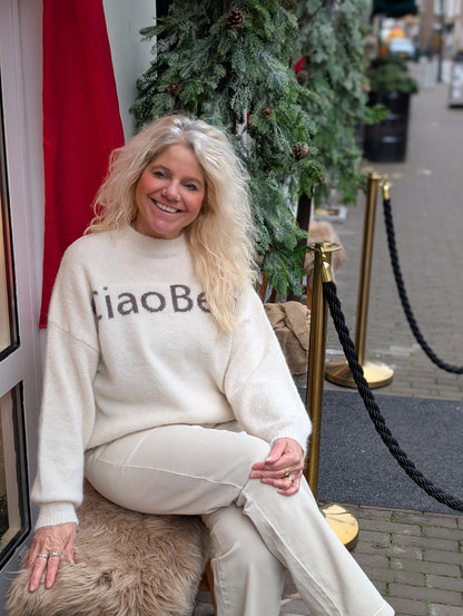 Gebreide Ciao Bella trui - Ecru