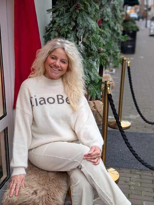 Gebreide Ciao Bella trui - Ecru