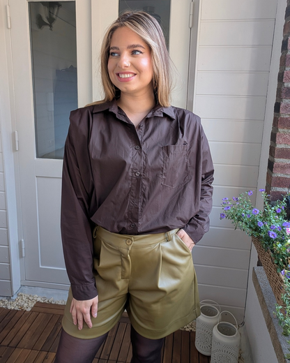 Faux leather short - Mos Groen