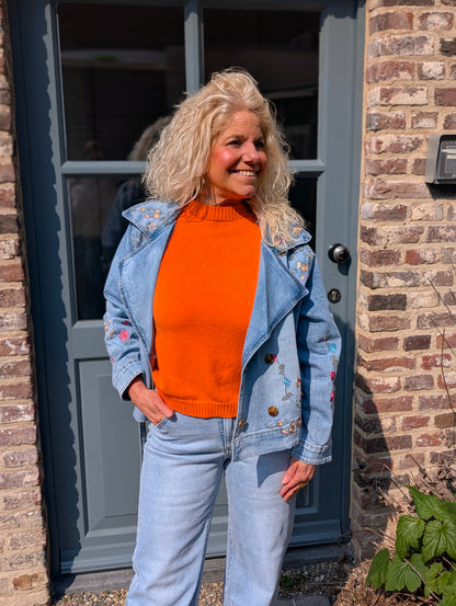 Flower denim jacket - Jeans