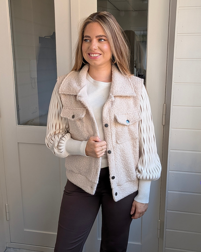 Teddy gilet - Beige