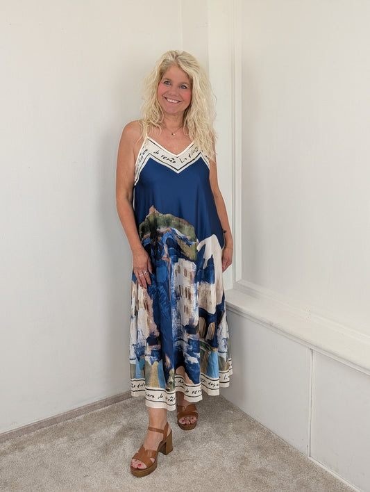 Verano maxi dress - Navy mix
