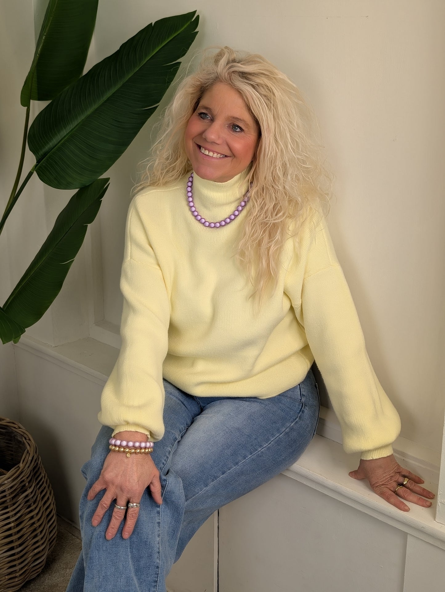 Louise sweater - Zacht geel